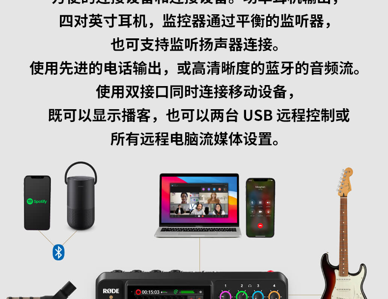 Rode RØDECaster Pro II 主播播客电台一体化制作控制台/调音台