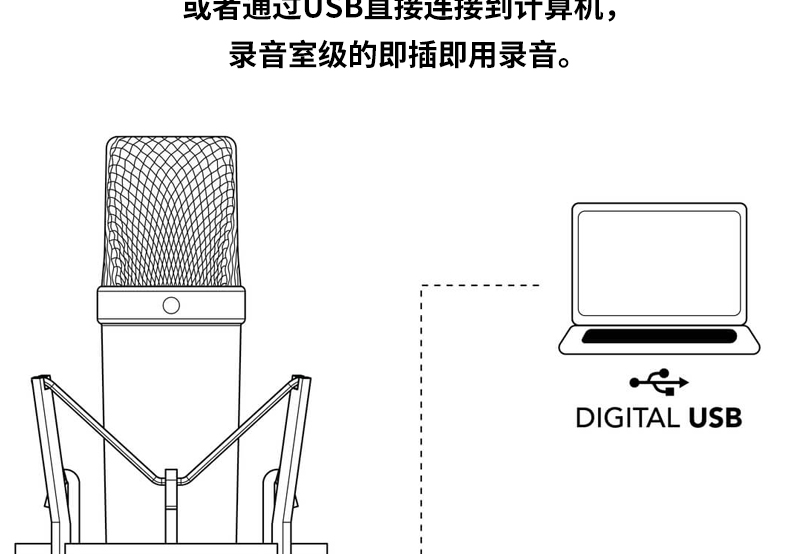 Rode NT1 5th Generation 带USB口电容话筒直播K歌配音录音麦克风